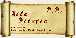 Mile Miletić vizit kartica